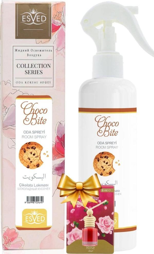 Çikolata Lokması Kokusu Sprey 400Ml. Gül Kokusu Araba Kokusu 8Ml. Hediyeli - Image 1
