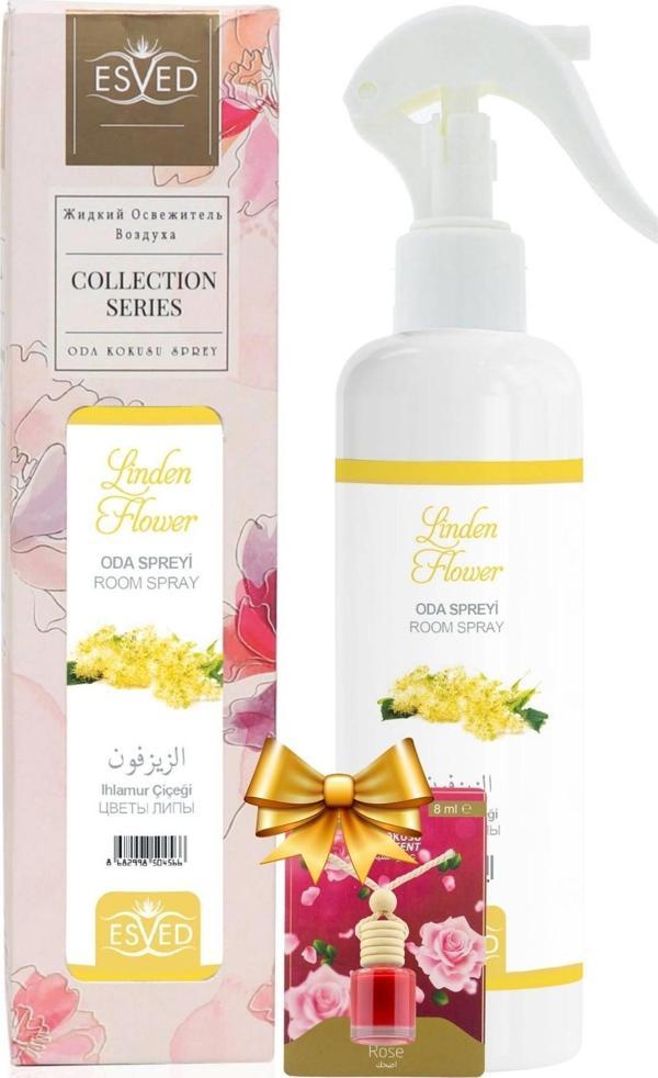 Ihlamur Çiçeği Kokusu Sprey 400Ml. Gül Kokusu Araba Kokusu 8Ml. Hediyeli - Image 1