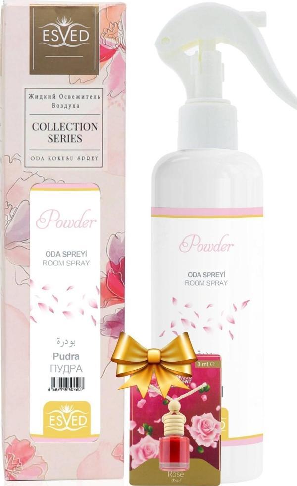 Pudra Kokusu Sprey 400Ml. Gül Kokusu Araba Kokusu 8Ml. Hediyeli - Image 1
