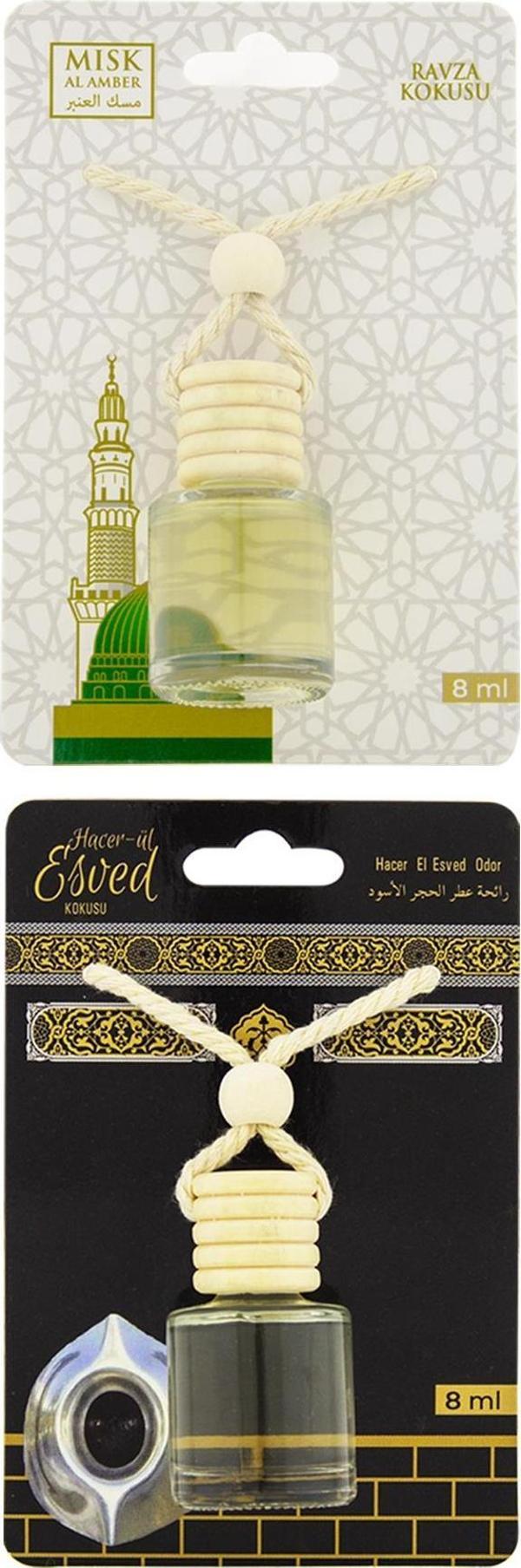 Medine Ravza Kokusu Ve Hacerül Esved Kokusu 8 Ml Araba Kokusu Cam Şişe - Image 1