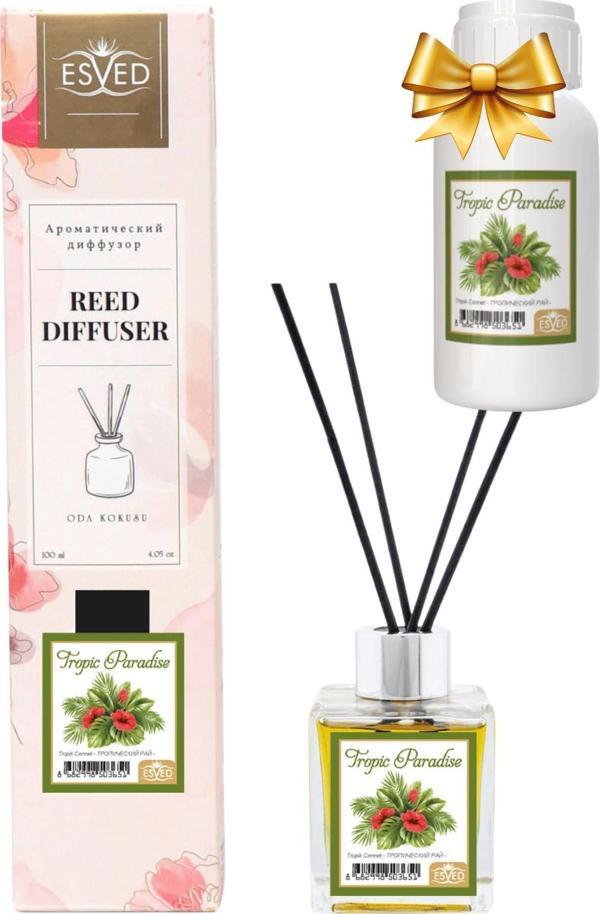 Tropik Cennet Kokusu 100 Ml Çubuklu Oda Kokusu Yedek Dolum Şişesi Hediyeli - Image 1