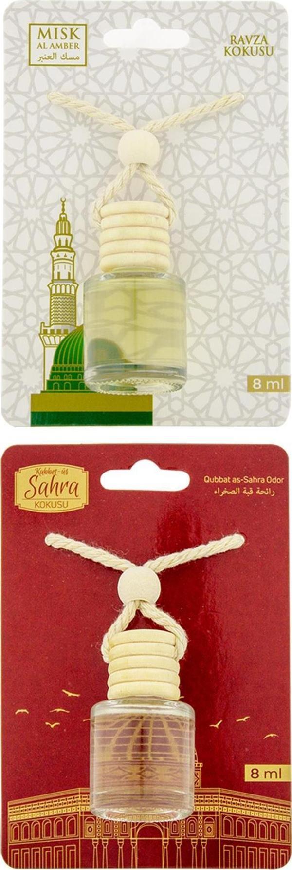 Medine Ravza Kokusu Ve Kubbetüs Sahra Kokusu 8 Ml Araba Kokusu Cam Şişe - Image 1