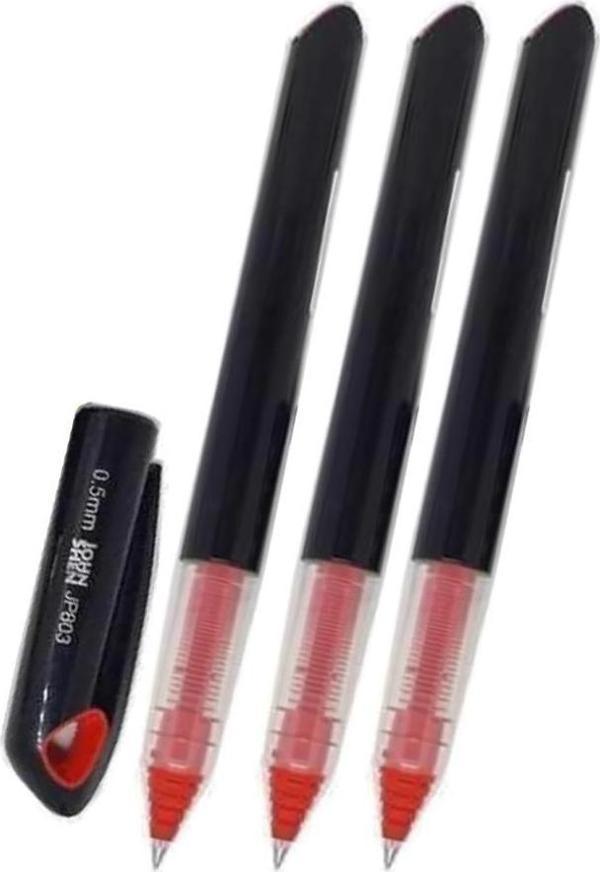 Kırmızı Pilot Kalem 3 Adet Roller Uçlu Likit Mürekkepli Johnshe 0.5 mm Pilot Kalem Jp803 - Image 1