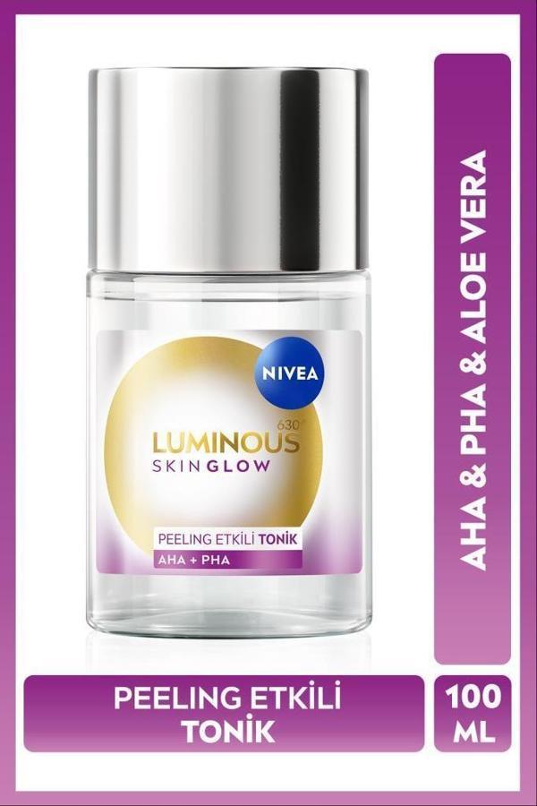 Nivea Luminous630 Skin Glow Peeling Etkili Tonik 100ml, Parlaklık, Eşit Cilt Tonu, AHA PHA, Aloe Vera - Image 1