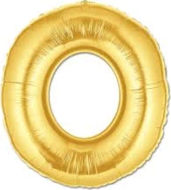 O Harf Folyo Balon Altın Renk  40 İnç - Image 1
