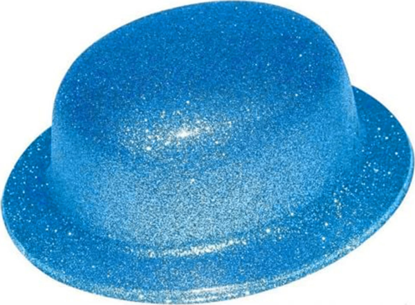 Mavi Renk Simli Melon Yuvarlak Parti Şapkası 24x26 Cm - Image 1