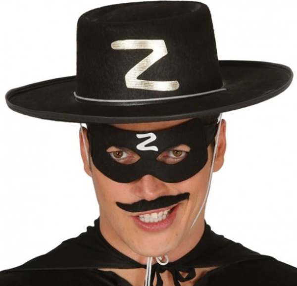 Z Logolu Yetişkin Zorro Şapkası Ve Zorro Maskesi - Image 1