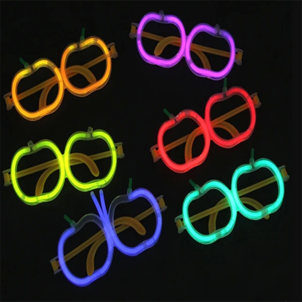 Glow Stick Elma Gözlük - Glow Partisi Gözlüğü - Glow Stick Gözlük 12 Adet - Image 1