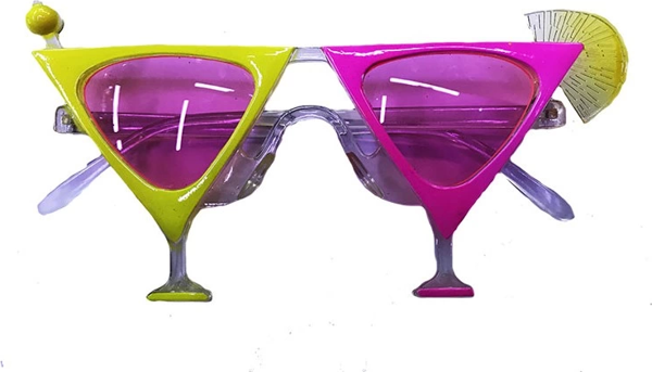 Sarı Pembe Renk Martini Parti Gözlüğü - Image 1