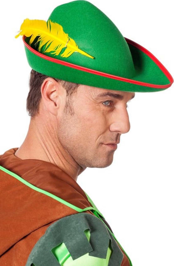 Yeşil Renk Robin Hood Şapkası Sarı Tüylü - Image 1