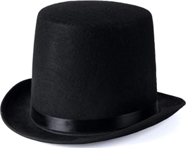 İkinci Kalite Yetişkinler İçin Siyah Renk Ringmaster Sihirbaz Şapkası Fötr Şapka 15 Cm - Image 1