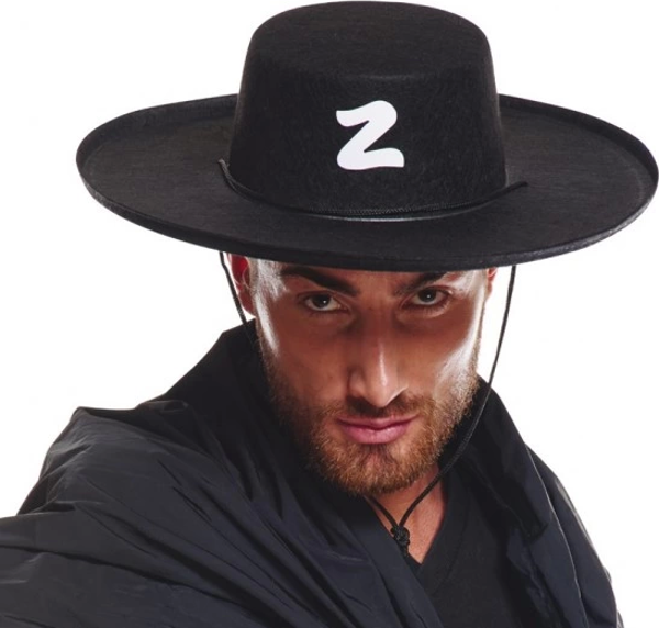 Z Logolu Yetişkin Boy Bağcıklı Zorro Şapkası - Image 1
