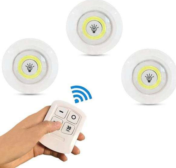Kablosuz Uzaktan Kumandalı 3lü Led Lamba Seti - Image 1