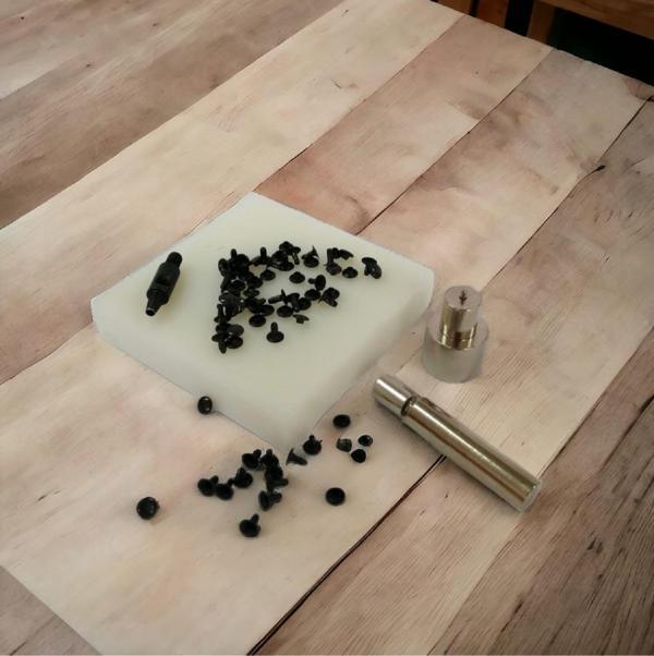 5 Parça Hazır Perçin Ezme Seti - 33 no  İki Taraf Kafa Okside - Image 1