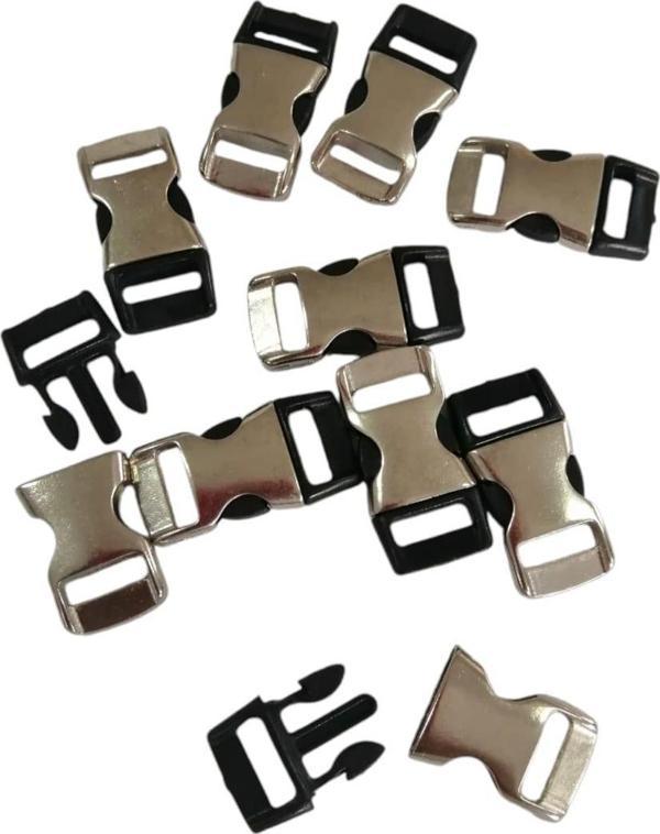 Parakord Bileklik İçin 3''8 Zamak Klips, Bileklik Kilidi 10 Adet - Image 1