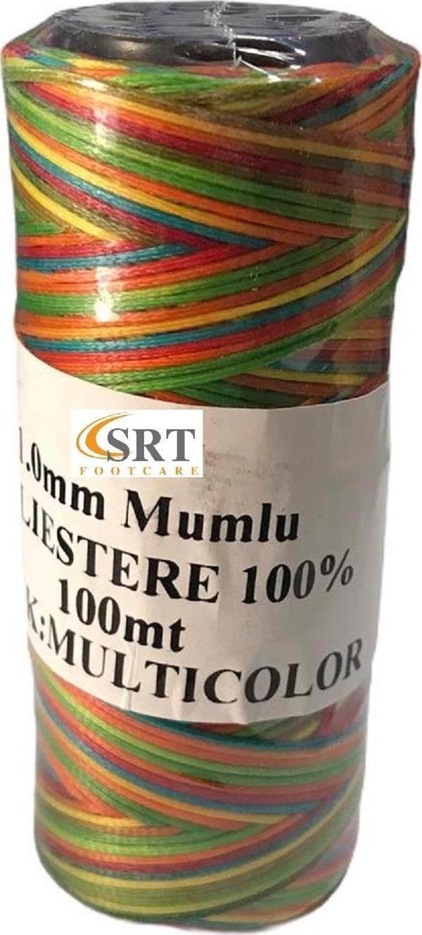 SRTfootcare Deri El Dikişi İçin Mumlu İplik 1 Mm Multicolor 100mt (leathercraft, Deri Hobi) - Image 1
