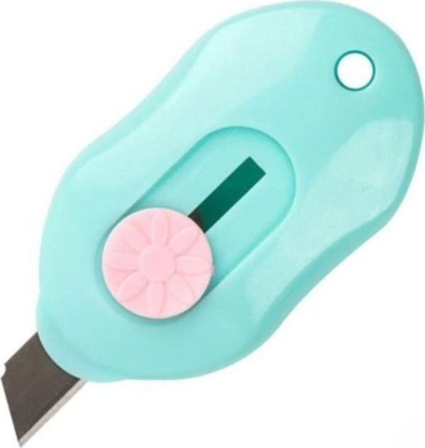 SRTfootcare Mini Maket Bıçağı Otomatik TURKUAZ 1 Adet - Image 1