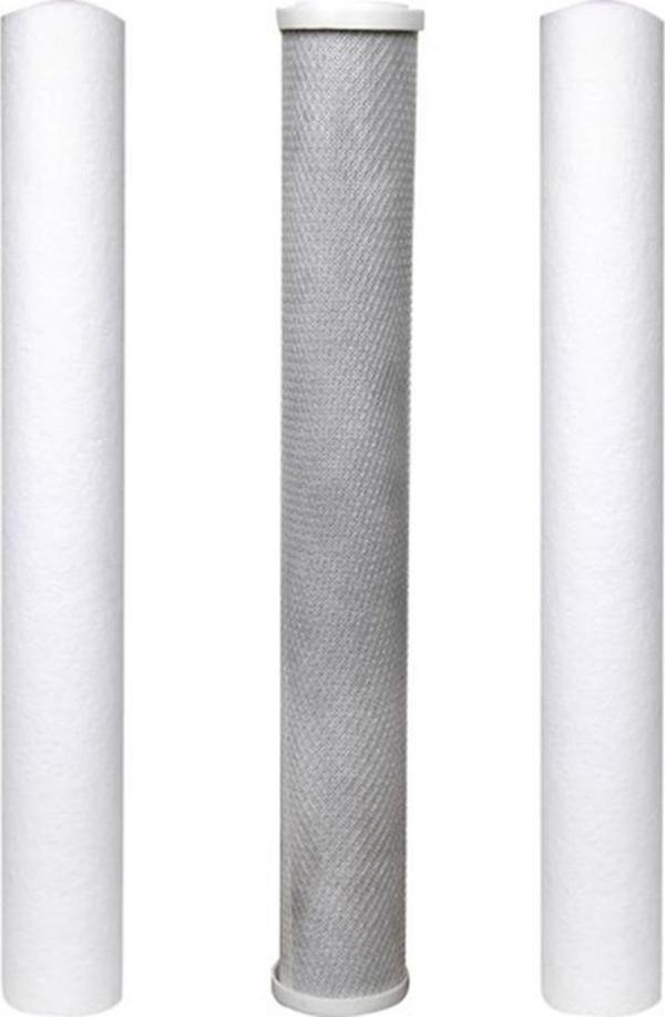 Su Arıtma 20 inch 5 Micron Tortu + B. Aktif Karbon + Tortu Filtre - Image 1