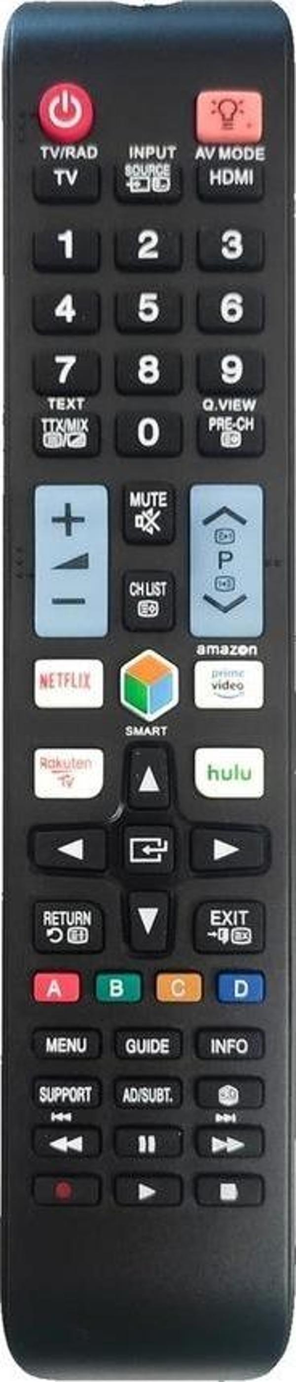Samsung Uyumlu Prime Video Rakuten Hulu Tuşlu Lcd Led Tv Kumandası - Image 1