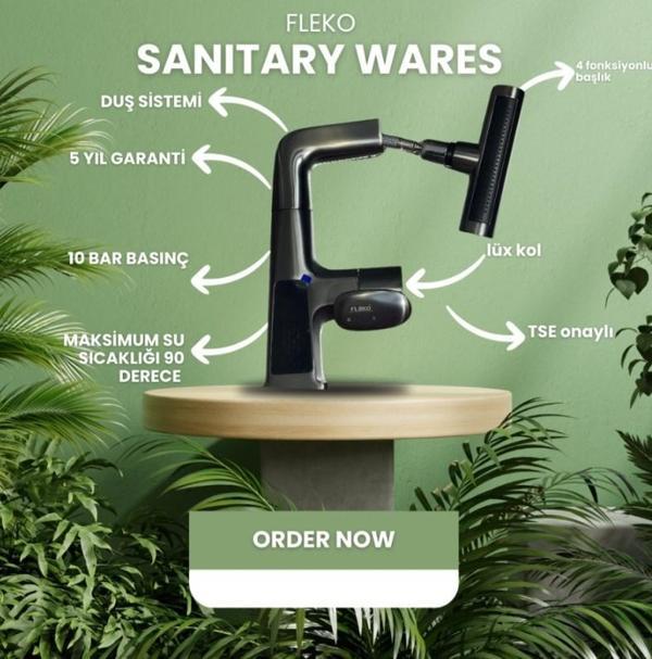 FLEKO LİGHT LAVABO BATARYASI DERECE GÖSTERGELİ - Image 1