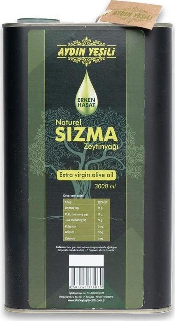 Aydın Yeşili Erken Hasat Naturel Sızma Zeytinyağı 3000 Ml - Image 1