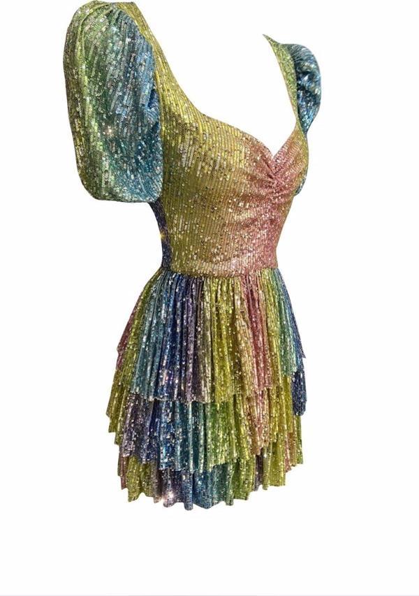 Gira Official Gökkuşağı Ombre Payetli Elbise - Image 1