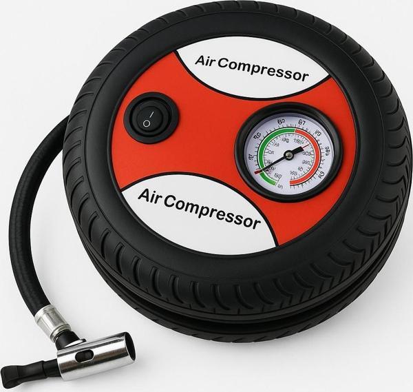 AEM Plastik Gövdeli Gri Mini Oto Araç Hava Kompresörü 12V - Image 1