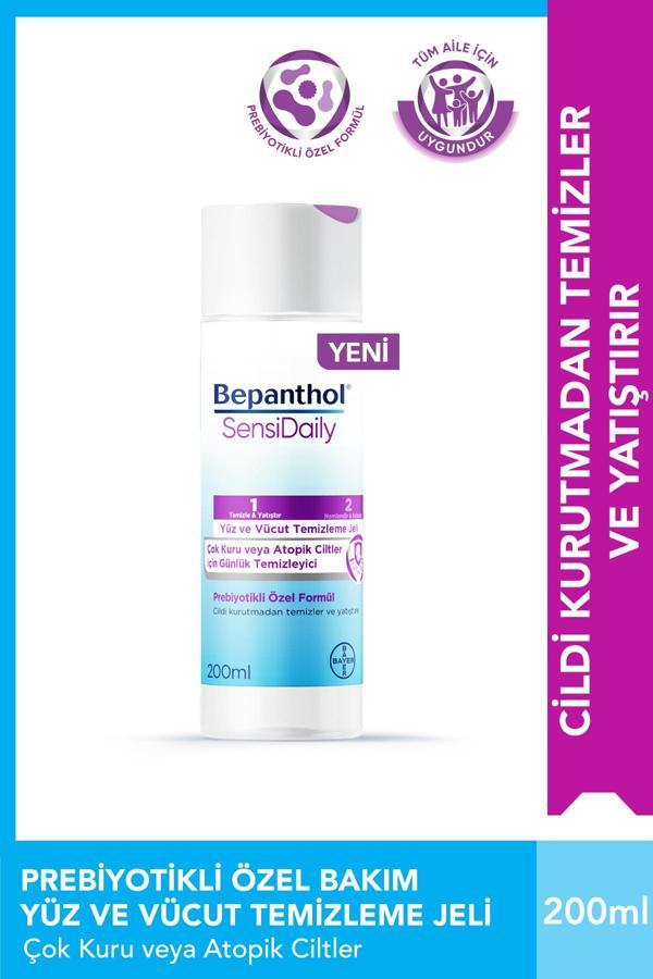 SensiDaily Yüz ve Vücut Temizleme Jeli 200ml - SensiWash Çok Kuru Atopik Ciltler, Günlük Vücut Bakım - Image 1