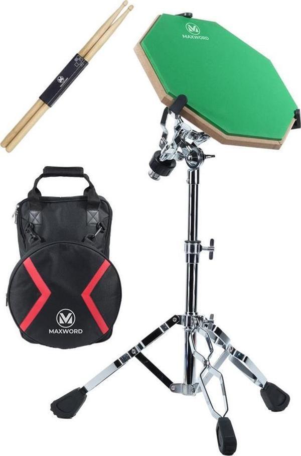 Maxword DD-239GR Pro Bateri Davul Çalışma Pedi Seti Drum Practice Pad Full Set - Image 1