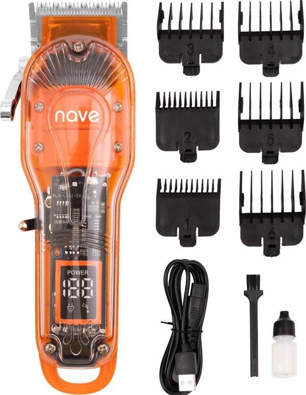 Nave Bq-01 Kablosuz Profesyonel Tıraş Makinesi | T-Bıçaklı, Lcd Ekranlı, Usb Şarjlı, 6 Taraklı - Image 1