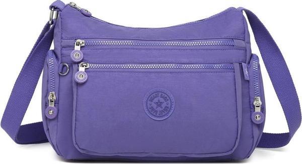 Krinkıl Kumaş Kadın Postacı Çantası Smart Bags 1115 Mor - Image 1