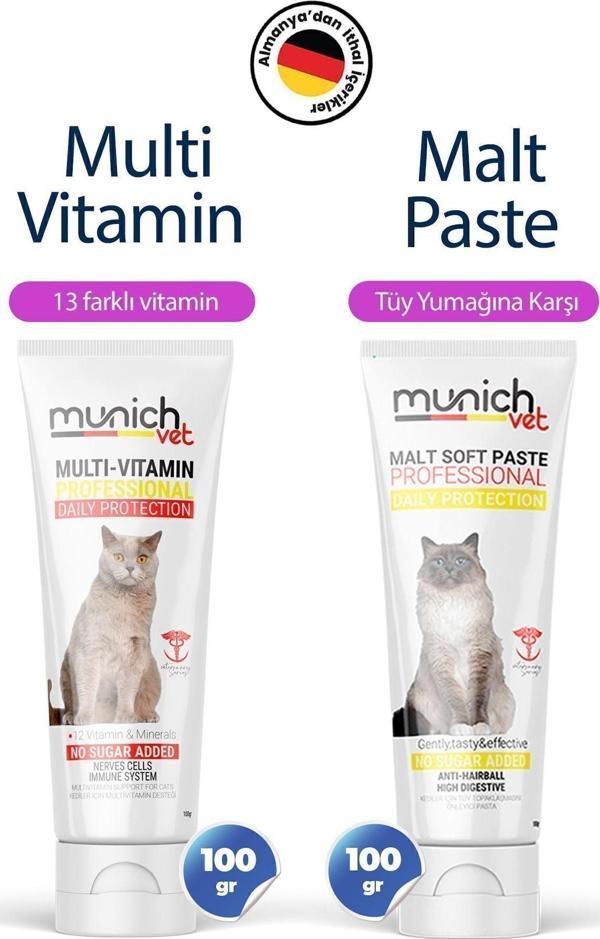 Munich Vet 2'Li Set Multi Vitamin Paste 100 Gr Malt Paste Tüy Yumağı Önleyici 100 Gr (Memnuniyet Garantili) - Image 1
