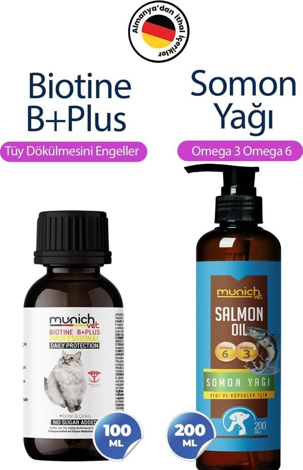 Munich Vet Biotine Plus Tüy Damlası 100Ml Balık Yağı 200 Ml - Image 1