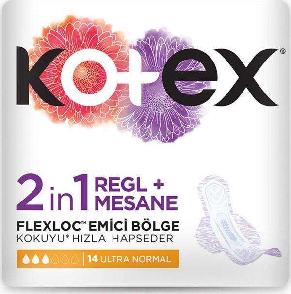 Kotex 2in1 Mesane Pedi + Regl  Pedi Ultra Normal 14x5 70 Adet - Image 1