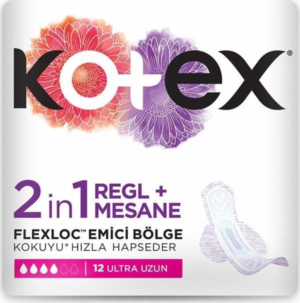 Kotex 2in1 Mesane Pedi + Regl  Pedi Ultra Uzun 12x2 24 Adet - Image 1
