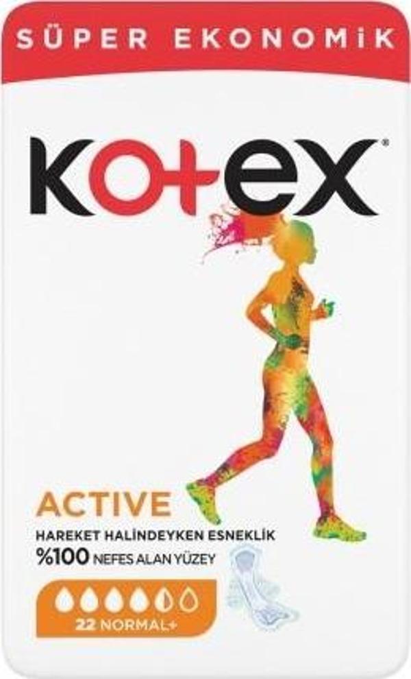 Kotex Active Dörtlü Ped Normal 22x5 110 Adet - Image 1