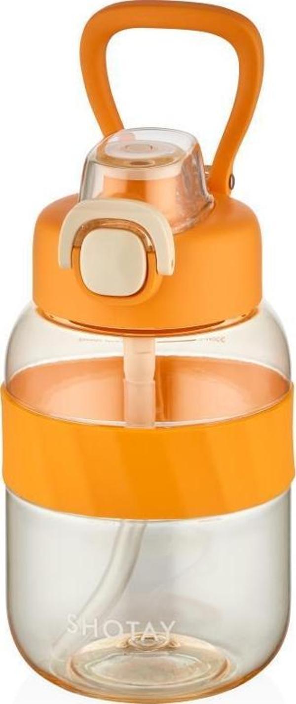 Shotay Pipetli Su Matarası Tritan Turuncu 700Ml - Image 1