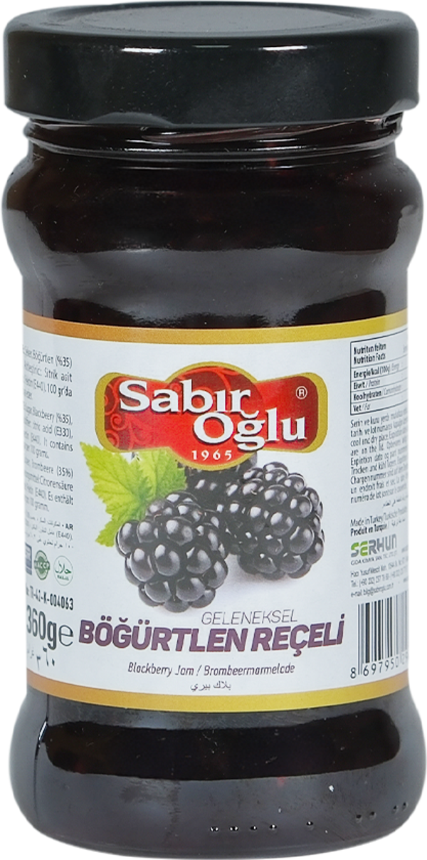 SABIROĞLU BÖĞÜRTLEN REÇELİ NET 360 GR KAVANOZ - Image 1