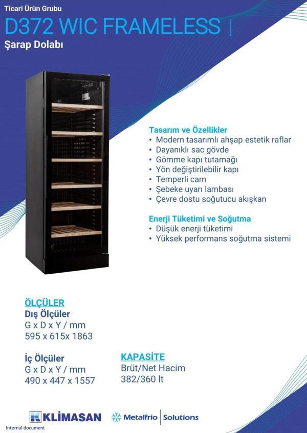 ŞENOCAK D 372 WIC FRAMELESS ŞARAP DOLABI - Image 1