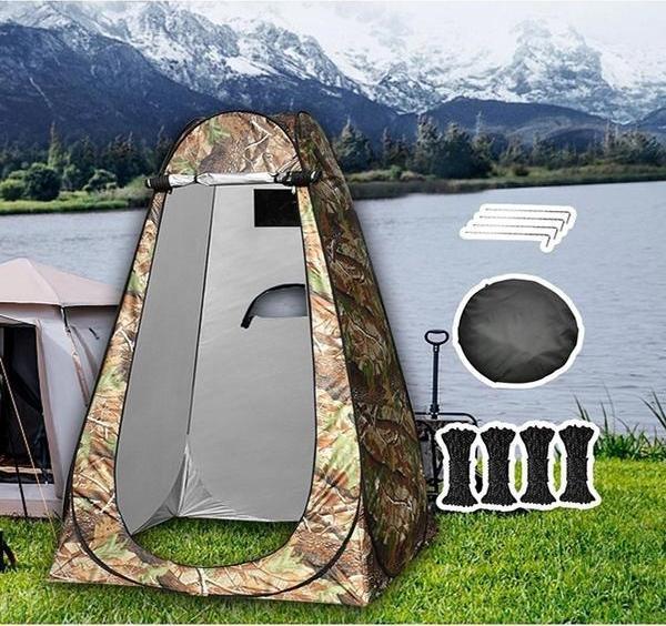 Kamp Çadırı Plaj Duş Wc Sahil Giyinme Çadırı 120x120×190 Portatif Çadır Giyinme Çadırı Asker Yeşil - Image 1