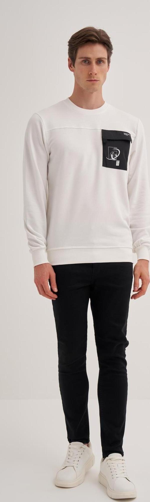 Cazador Erkek 3 İplik Sweatshirt 5016 Ekru - Image 1