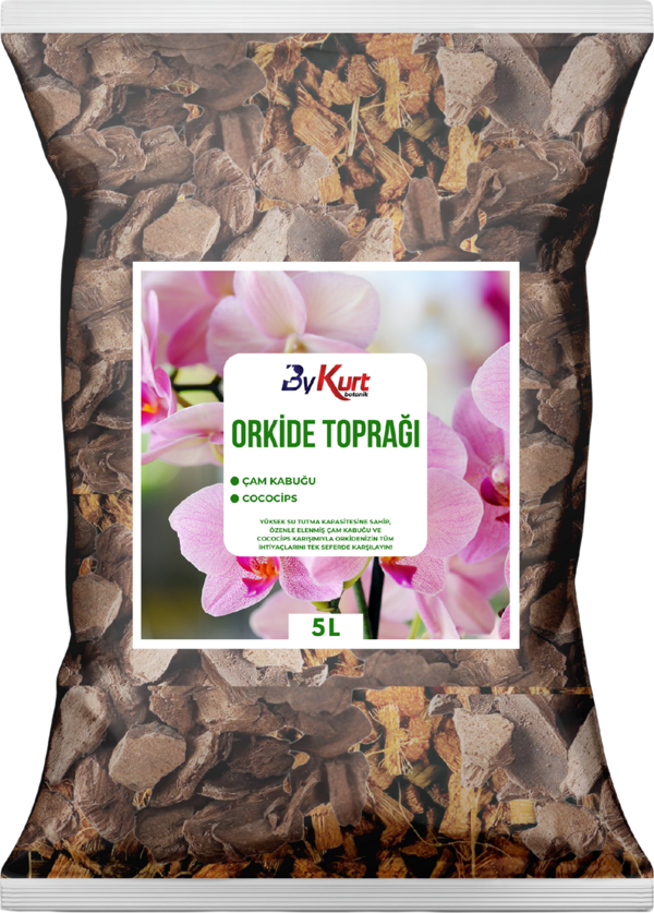 ByKurt 5L Orkide Toprağı İri Parçalı Çam Kabuğu & CocoCips Karışımı Elenmiş ve Temizlenmiş - Image 1