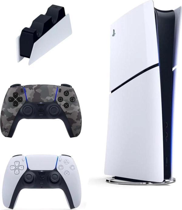 Playstation 5 Slim Digital İthalatçı Garantili + 2. Kamuflaj Dualsense + Şarj İstasyonu - Image 1
