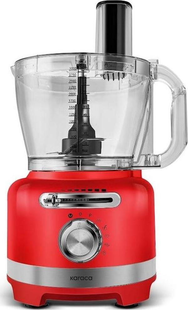 Karaca Multiblend Artisan Retro Mutfak Robotu 1000W Red   - Image 1