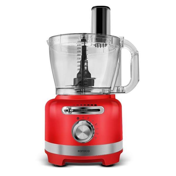 Karaca Multiblend Artisan Retro Mutfak Robotu 1000W Red - Image 1