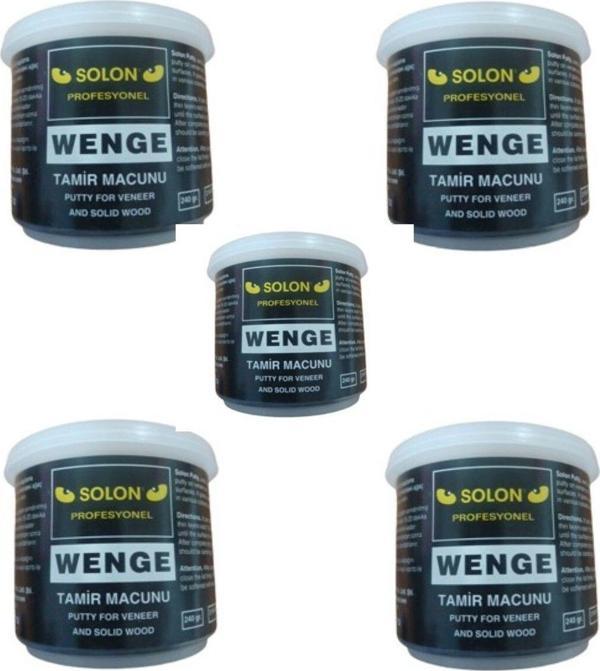 Solon 5 Adet Çok Amaçlı Ahşap Parke Masa Sehpa Çizik Çok Amaçlı Tamir Dolgu Macunu Venge 240 Gr - Image 1