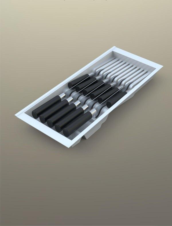 Tify Mutfak Çekmece Içi Beyaz Modüler Bıçaklık 20,5Cm X 48Cm (Boydan 4Cm Kesilebilir) - Image 1
