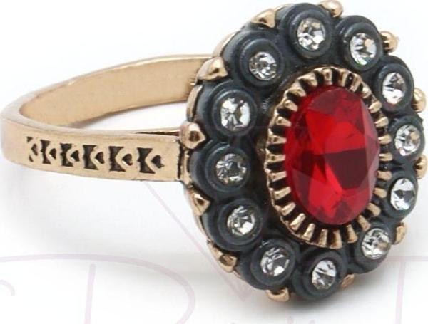 Kırmızı Beyaz Zirkon Taş Elmas Montür Yüzük - Image 1