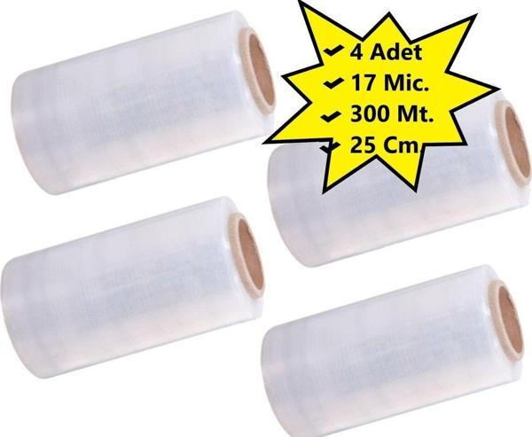 Tify Palet Dilimli Streç 25 Cm 17 Mic.  1000Gr / 300Mt. Şeffaf 4 Adet - Image 1