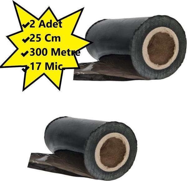 Tify Palet Siyah Dilimli Streç 25 Cm 17 Mic.  1000Gr / 300Mt. Siyah 2 Adet - Image 1